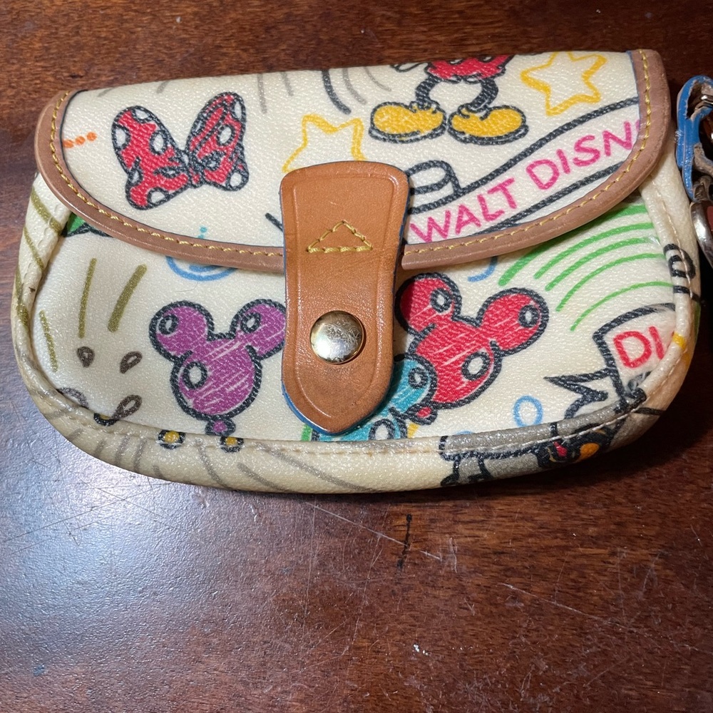 Collectible Dooney & Burke Walt Disney Parks Mickey Sketch Flap Wristlet